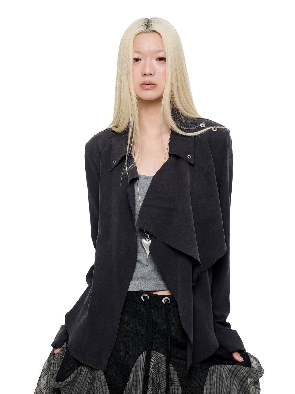 Korean Asymmetric Collar Shirt