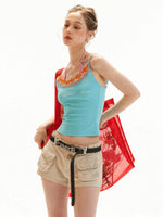 Layered Embroidered Letter Cami Top