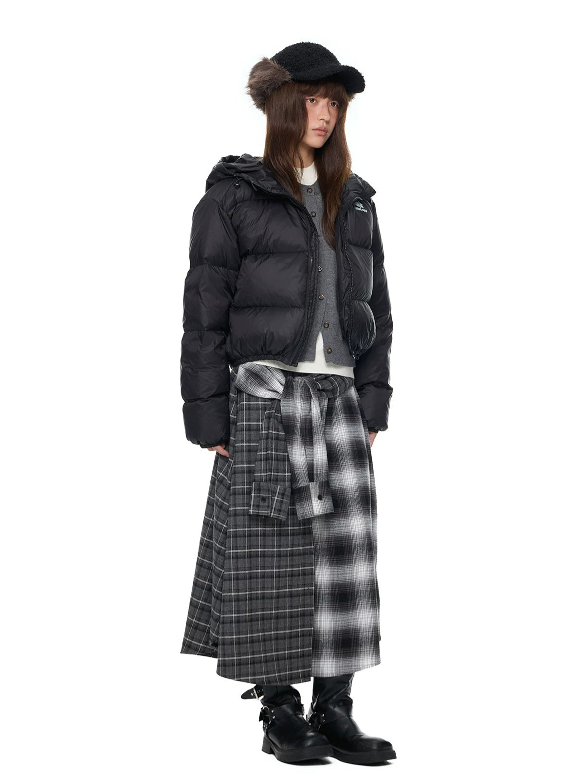 Maillard Cropped Down Puffer Jacket