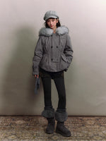 Faux Fur Collar Double-Breasted Down Parka