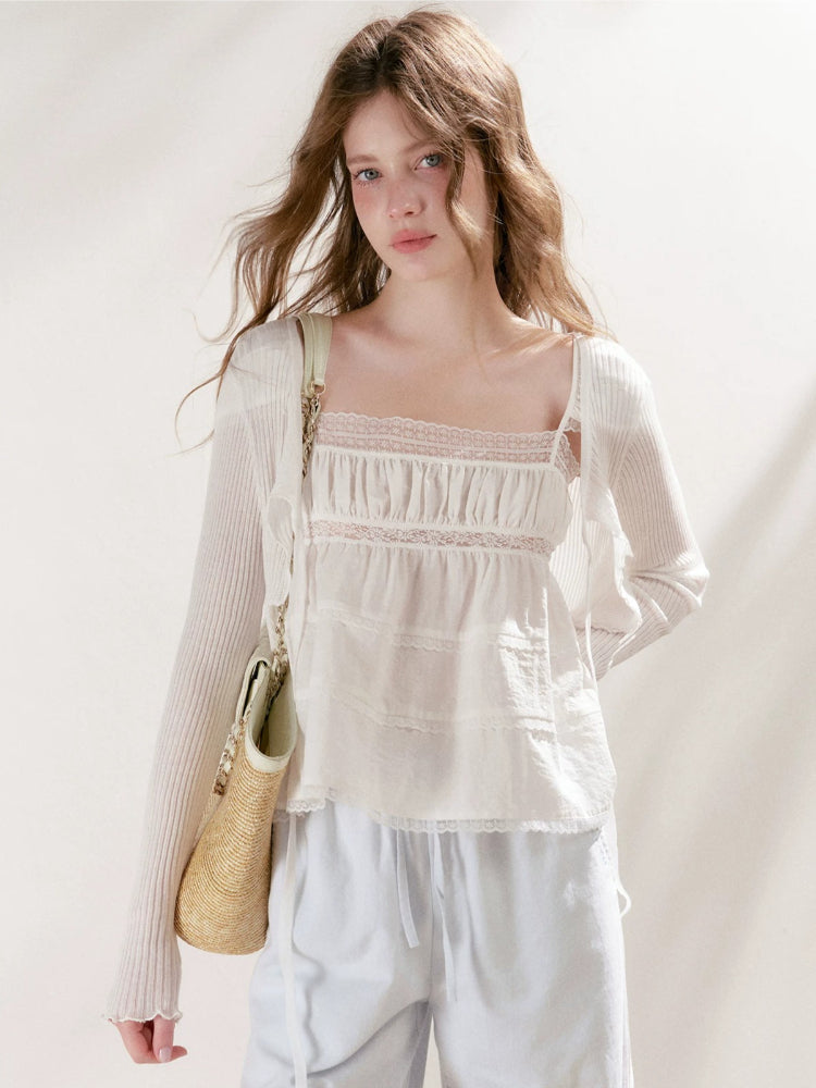 Lace Square Neck Top