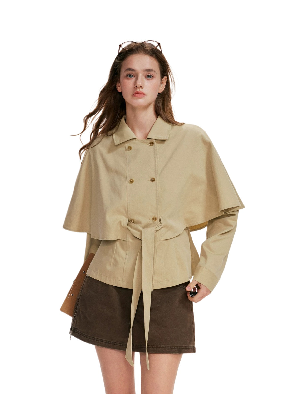 Tencel Cotton Napoleonic Cape Trench Coat