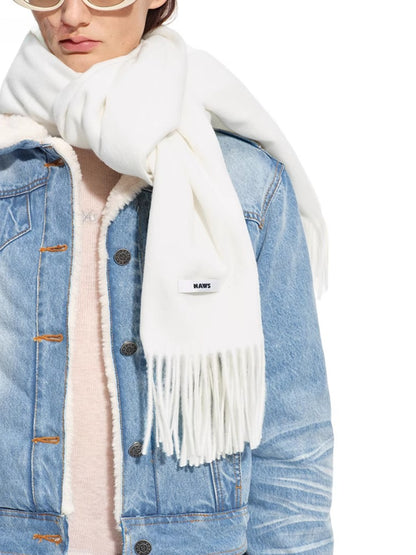 Classic Wool Blend Tassel Scarf