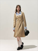 Vintage Mock-Layer Trench Dress