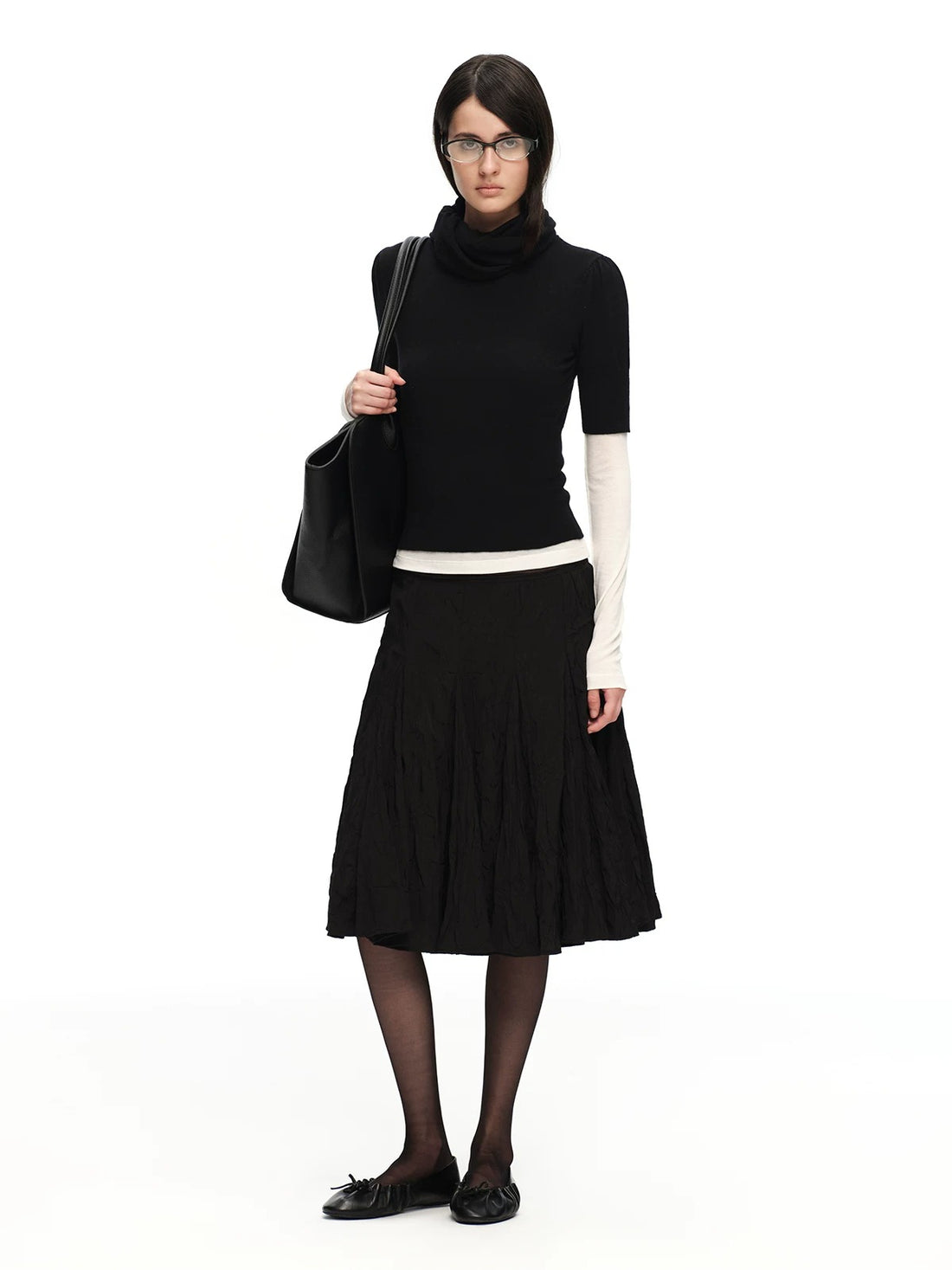 Scarf Sleeve Knit Top