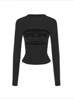 Cross Patchwork Knit Top