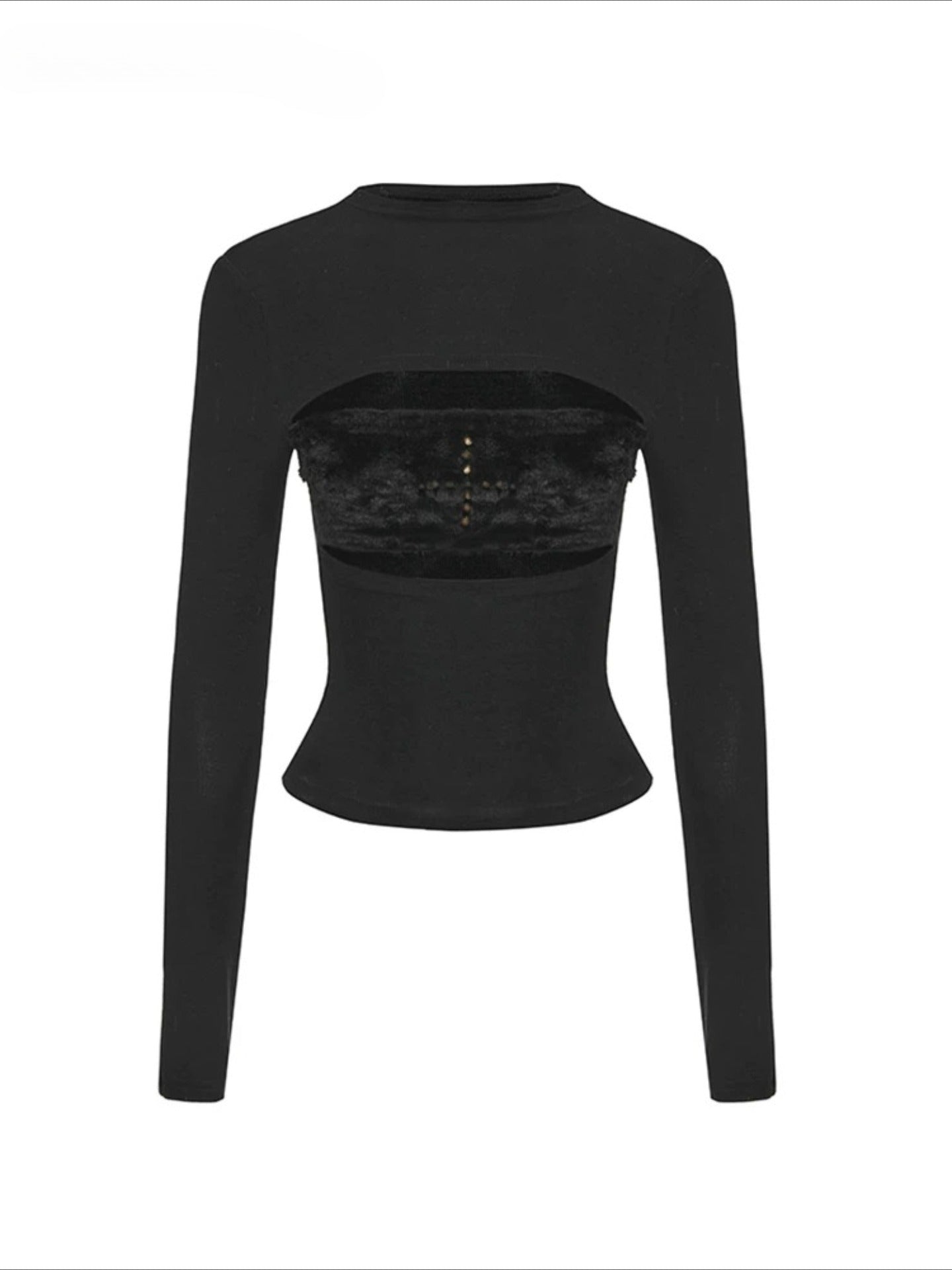 Cross Patchwork Knit Top
