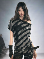 Off Shoulder Stripe Tee