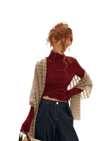 Mock Neck Lettuce-Edge Top