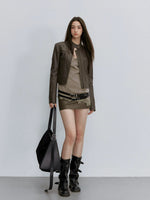 Leather A Line Skirt