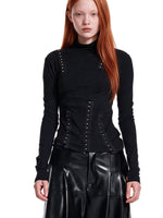 Asymmetric Hook Trim Knit Top