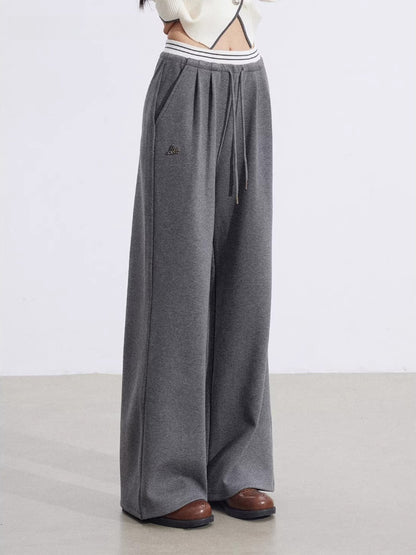 Faux-Layer Patchwork Wide-Leg Pants