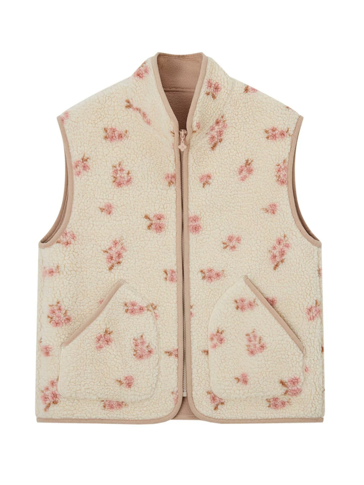 Floral Sherpa Fleece Vest