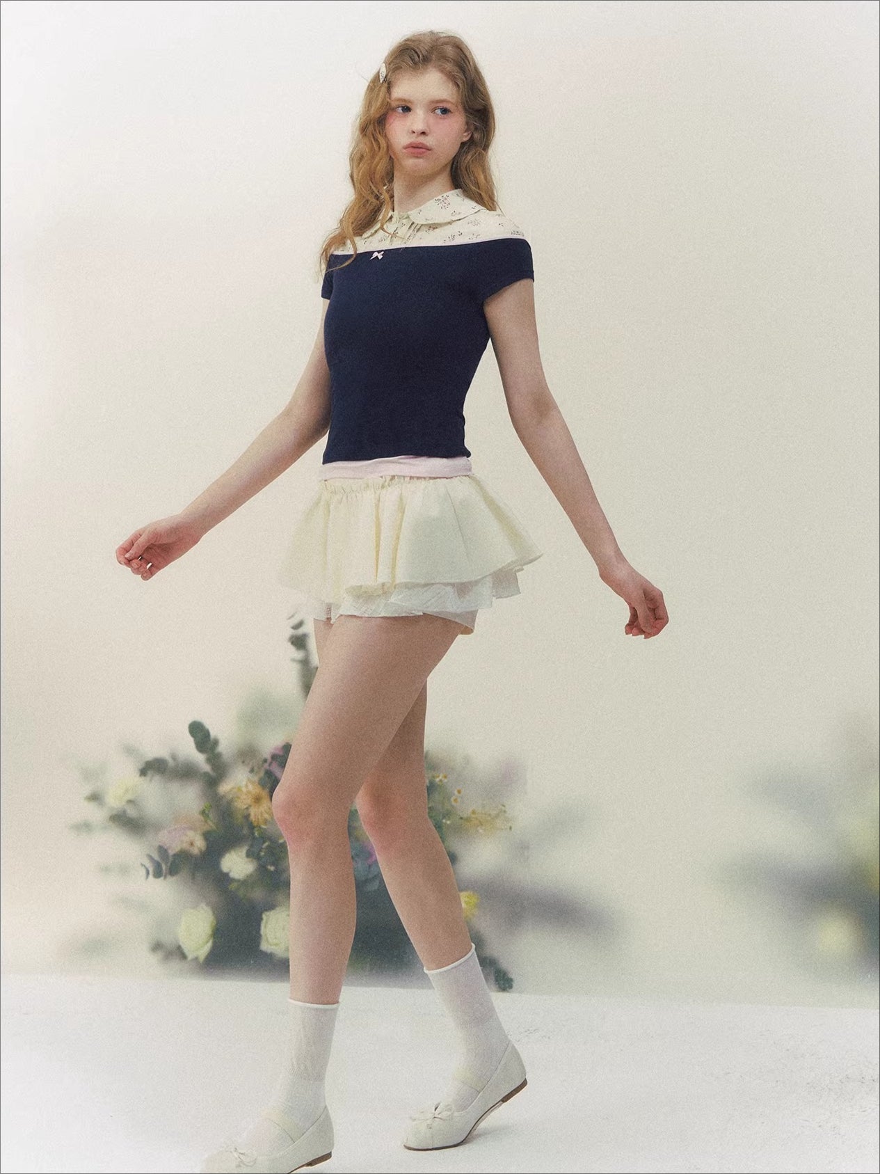 Layered Doll Collar Shirt