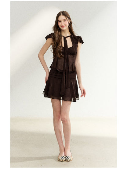 Tie-Waist Ruffle Skirt Set