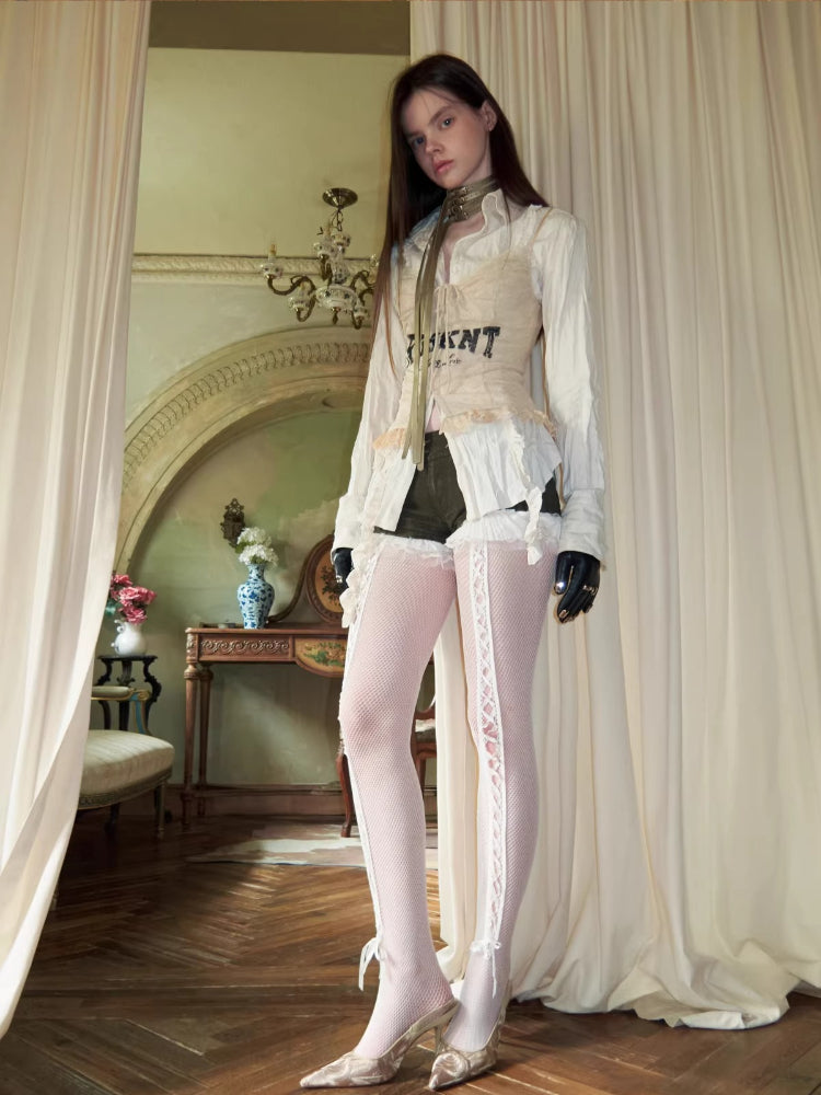 Lace Print Corset Top