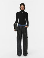Midnight Straight Leather Pants