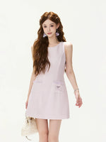 Lilac Beaded Pocket Dress
