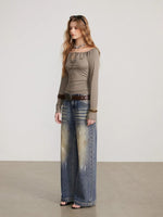 Convertible Tie Shoulder Long Sleeve Top