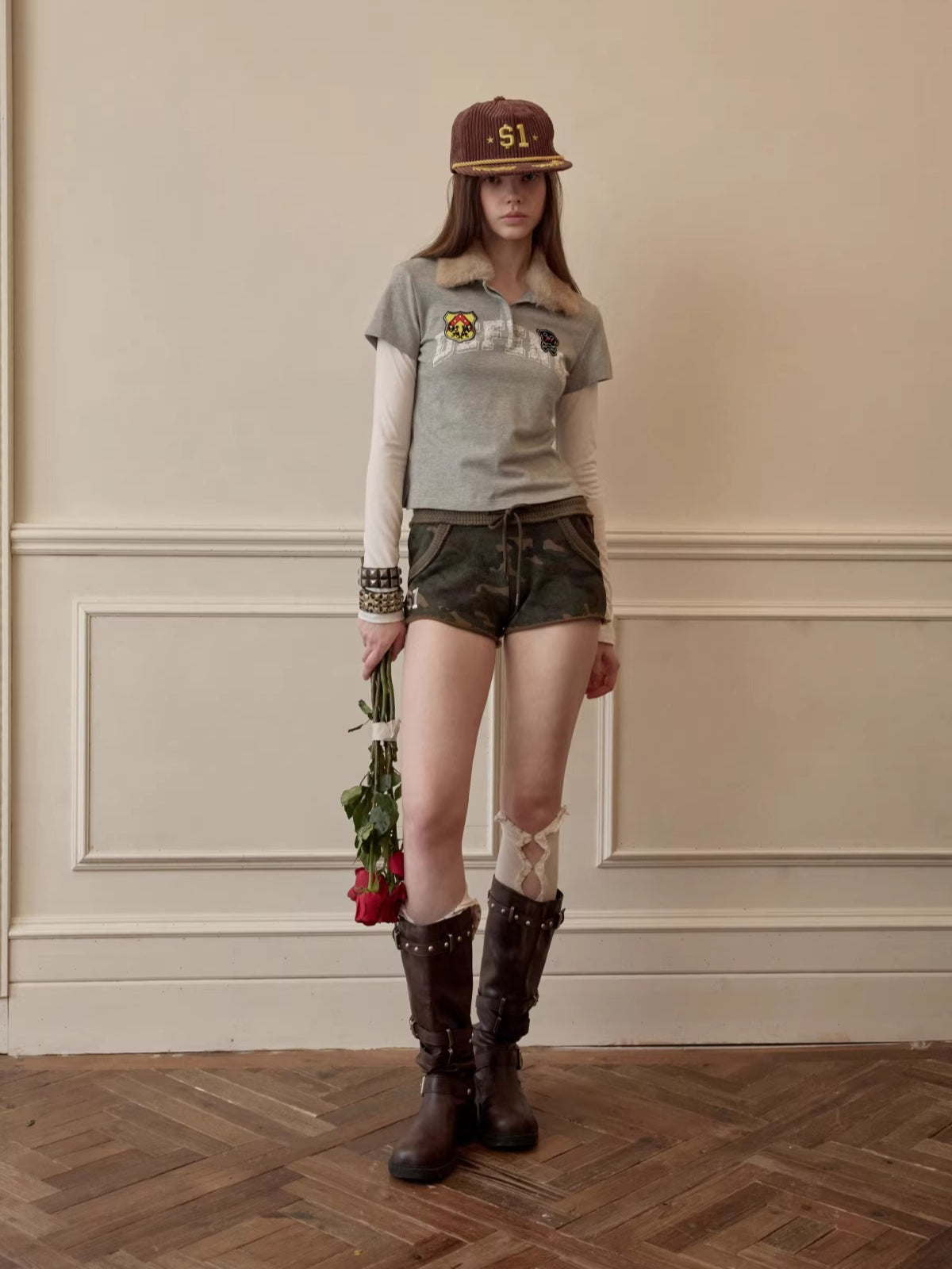 Faux Layer Polo Top