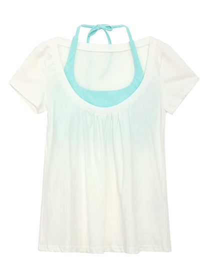 Layered U-Neck Top Set