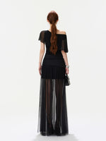 Sheer Ruffle Shoulder Top