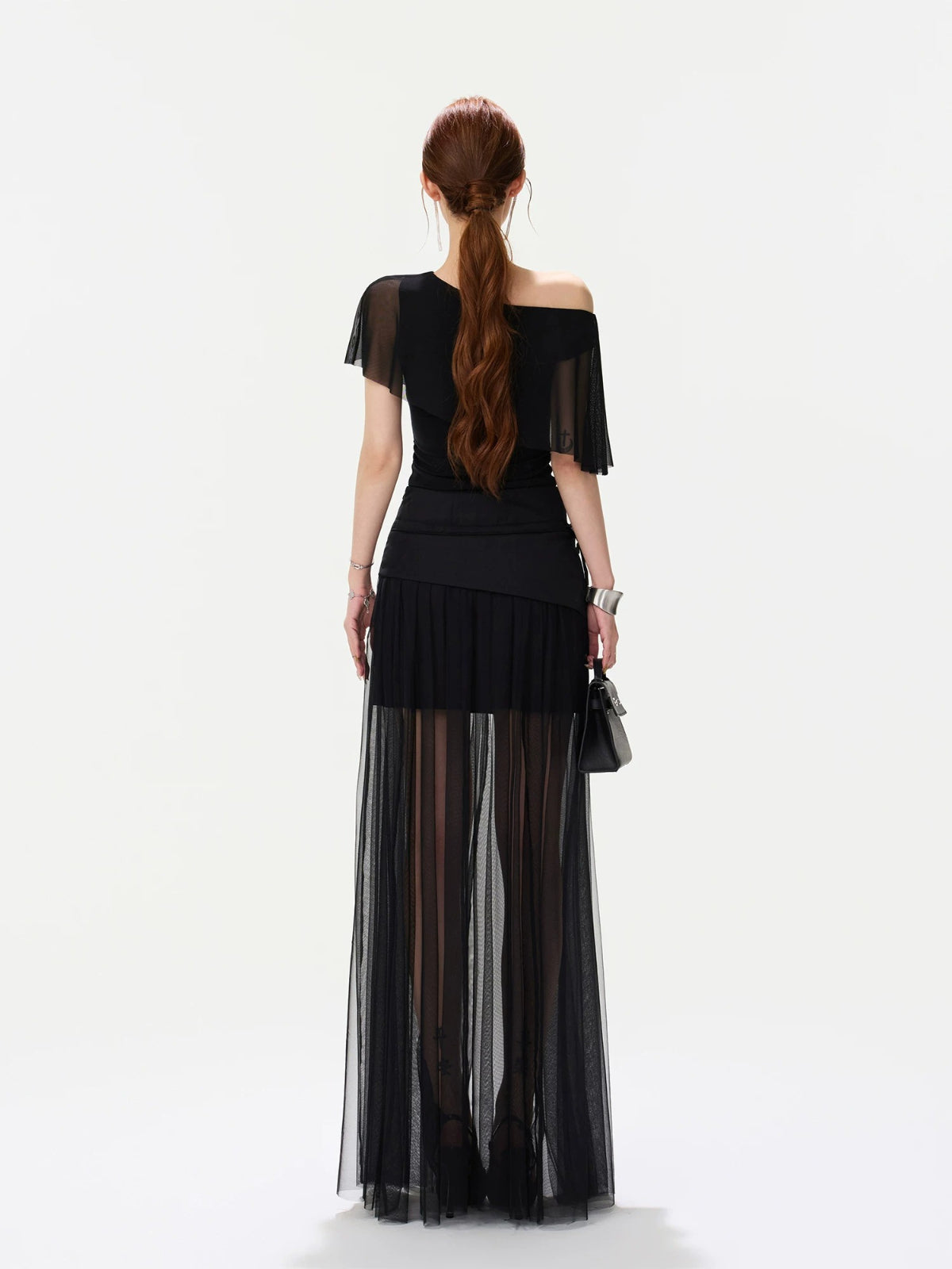 Sheer Ruffle Shoulder Top