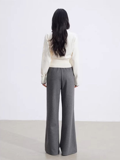 Faux-Layer Patchwork Wide-Leg Pants