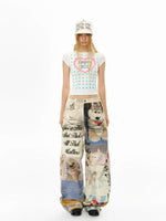 Flocked Star Print T-Shirt