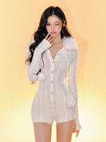 Removable Fur Collar Hooded Jumpsuit