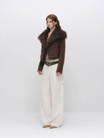 Faux Fur Collar Cropped Down Jacket