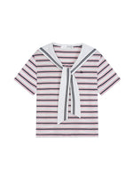 Sailor Collar Striped T-shirt