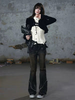 Vintage Ruffled Layered Cardigan