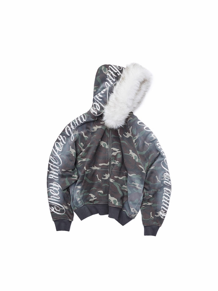 Camo Embroidered Hoodie Sweat Set