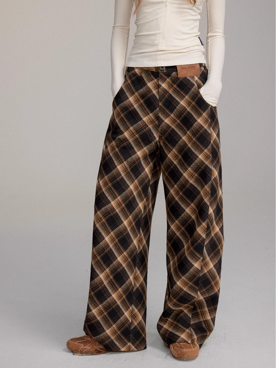 Relaxed Fit Curved-Cut Trousers
