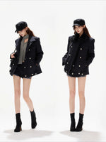 Detachable Shearling Collar Coat