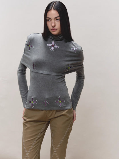 Gem-Detail Two-Piece Knit Set