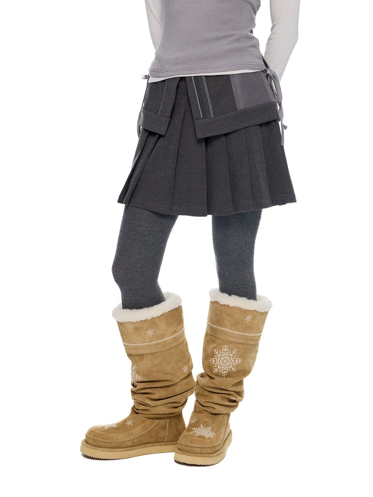 Vintage Pleated Wool Mini Skirt