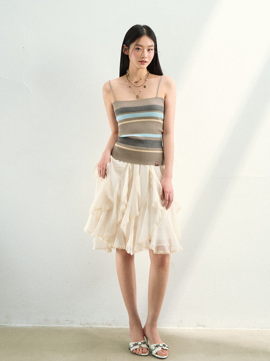 Open-Knit Cardigan Cami Set