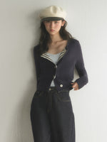 Contrast Stripe Knit Cardigan