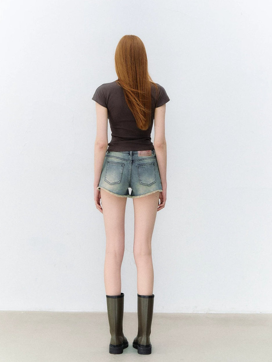Layered Drape Button Tee