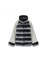 Gradient Faux Fur Wool Coat
