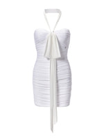 Bowknot Halter Smocked Pencil Dress
