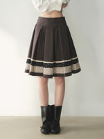 Floral Patchwork A-Line Midi Skirt