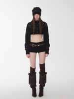 Fair Isle Pony Jacquard Knit Short Cardigan & Shorts Set