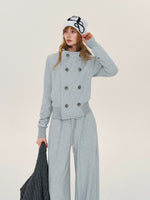 Double Breasted Jacket & Sweatpants Set
