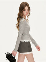 Faux-Layer Lace T-shirt