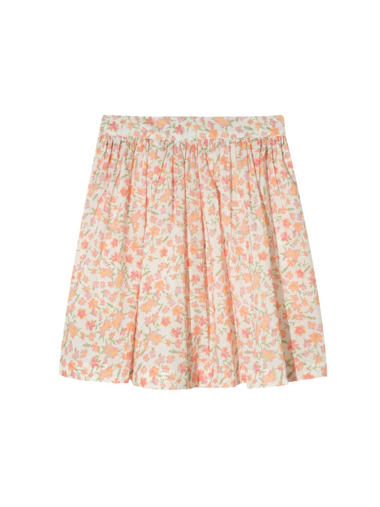 Floral Pleated Mini Skirt