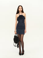 Navy Lace Splice Bodycon Dress