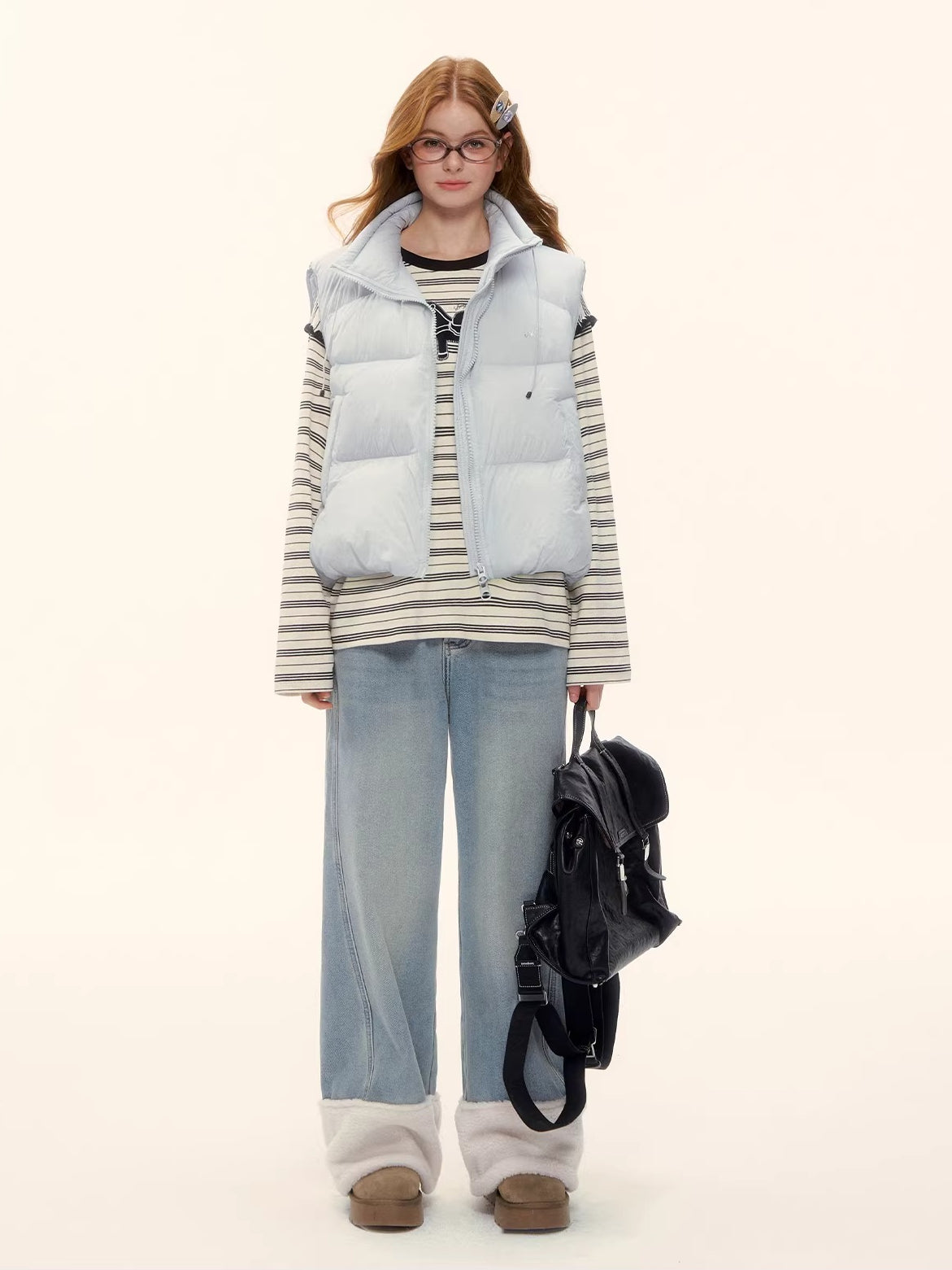 90% Down Puffer Stand-Collar Drawstring Vest